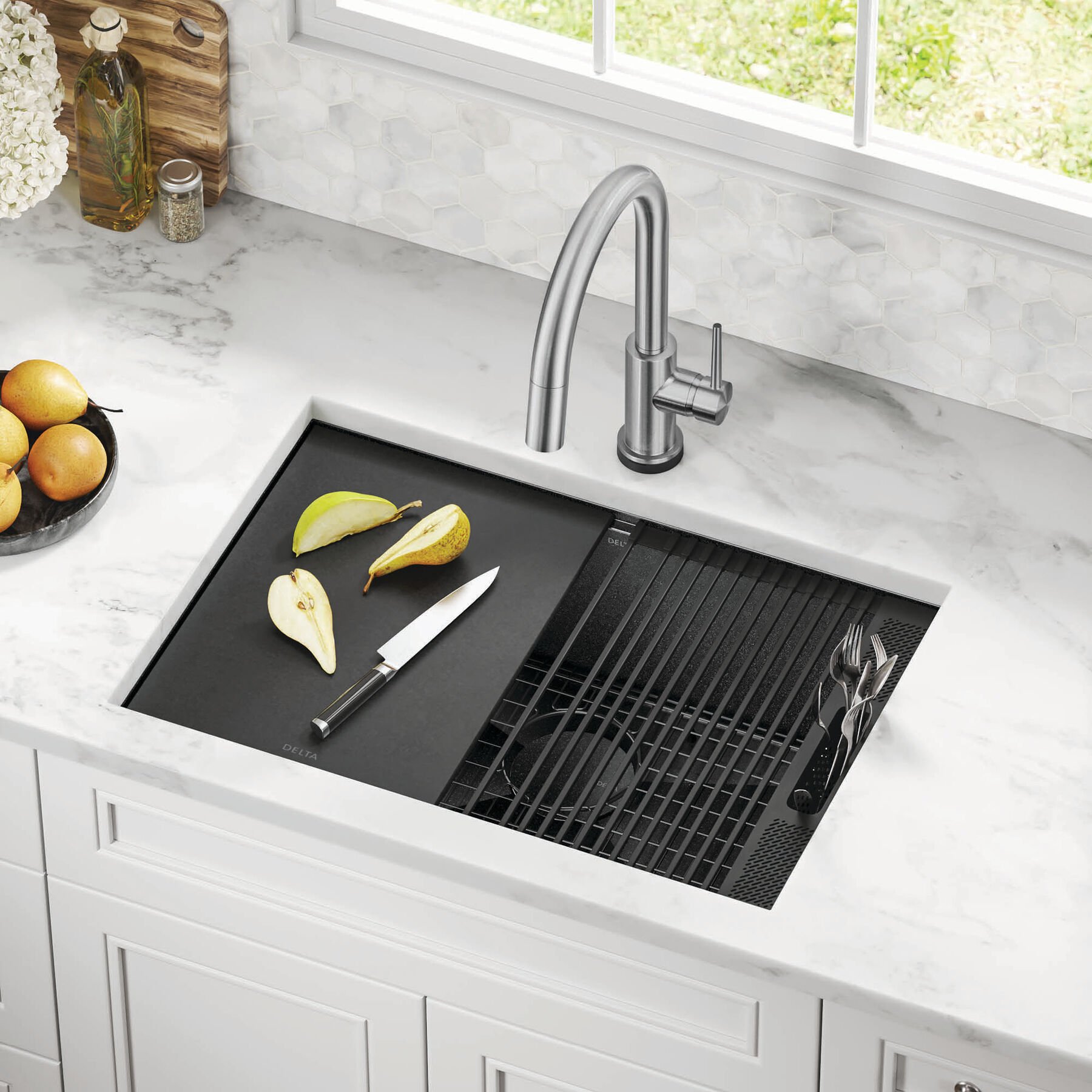 27&rdquo; Undermount 16 Gauge Workstation Kitchen Sink Single Bowl with WorkFlow&trade; Ledge and Accessories